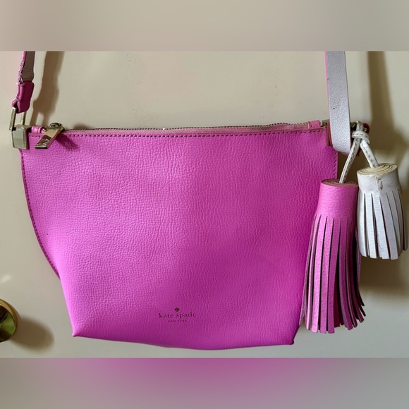 Kate Spade Foster Court Pepper Crossbody Handbag Rouge Pink Very Nice - Picture 2 of 13